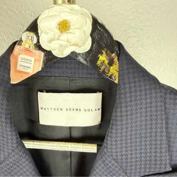 Matthew Adams Dolan Virgin Wool Gingham Blazer/Navy/Black/Small - Picture 2 of 16